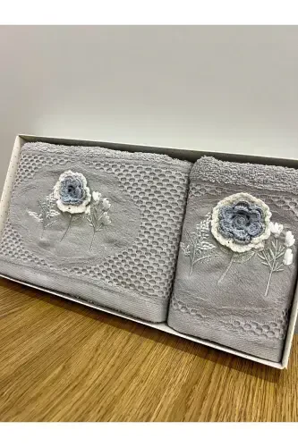 3D Flower Embroidered Boxed Dowry 1 Piece 50x90 Hand - AYHANHOME (1)