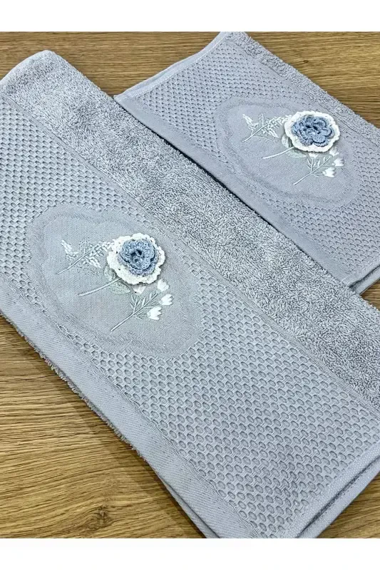 3D Flower Embroidered Boxed Dowry 1 Piece 50x90 Hand - 5