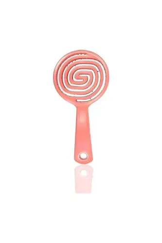 3D Hair Detangling Brush Hairdresser Comb Brush Detangling 3d Hair Brush-Round Pink - 4