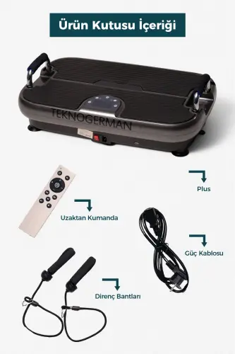 Plus Model Titreşimli Egzersiz Aleti , Titreşimli Spor Aleti , Spor Cihazı, Tekno German Vibration Plate - Piano Siyahı - TEKNOGERMAN (1)
