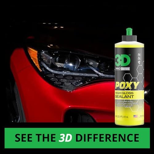 3D POXY Montan Wax Sealant – Long Lasting Hybrid Car Wax for High Gloss Finish & Paint Protection | Non-Staining Formula | Easy to Apply | Made in USA | 16 oz - 3D (1)