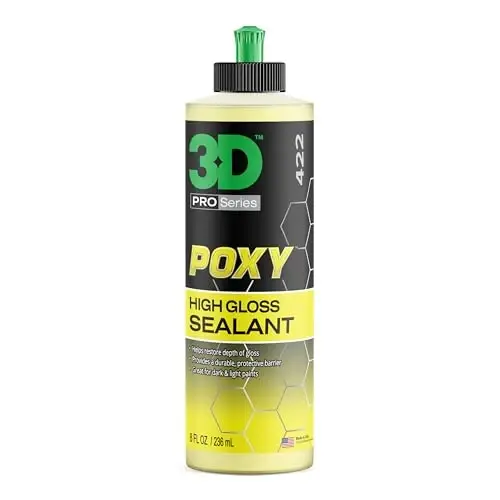 3D POXY Montan Wax Sealant – Long Lasting Hybrid Car Wax for High Gloss Finish & Paint Protection | Non-Staining Formula | Easy to Apply | Made in USA |8 oz 