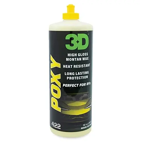 3D POXY Montan Wax Sealant – Yuqori darajadagi yorqinlik va bo'yoq himoyasi uchun uzoq muddatli gibrid avtomobil mumi | Dog 'qoldirmaydigan formula | Qo'llash oson | AQShda ishlab chiqarilgan | 32 oz - 1