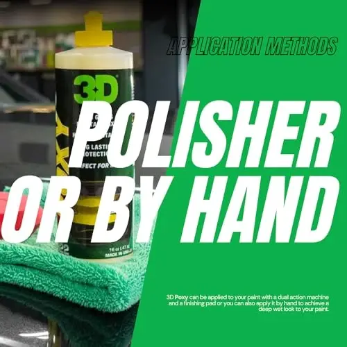 3D POXY Montan Wax Sealant – Yuqori darajadagi yorqinlik va bo'yoq himoyasi uchun uzoq muddatli gibrid avtomobil mumi | Dog 'qoldirmaydigan formula | Qo'llash oson | AQShda ishlab chiqarilgan | 32 oz - 6