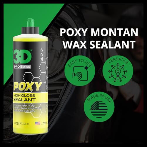 3D Poxy Montan Yog'i Avtomobil Mum – 16oz – Yuqori Yarqi, Dog'ishga Bardoshli Avtomobil Mum Germetik Uzoq Davom etadigan Himoya bilan – Avtomobillar, RVs va Qayiqlar uchun – Ipakdek Yumshoq His, Chuqur Yarqi, Ho'l Ko'rinish - 5