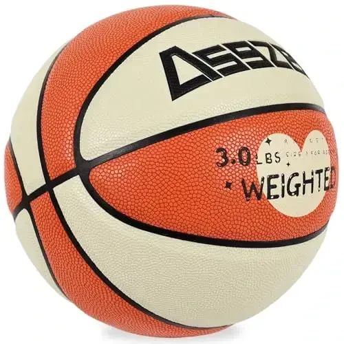 3LBS/2.2LBS 29.5/28.5 Weighted Heavy Basketball for Training Composite Trainer Basketball Improving Handling Dribbling Passing and Rebounding Skill(deflated, Size 7/6) - ASGZED (1)