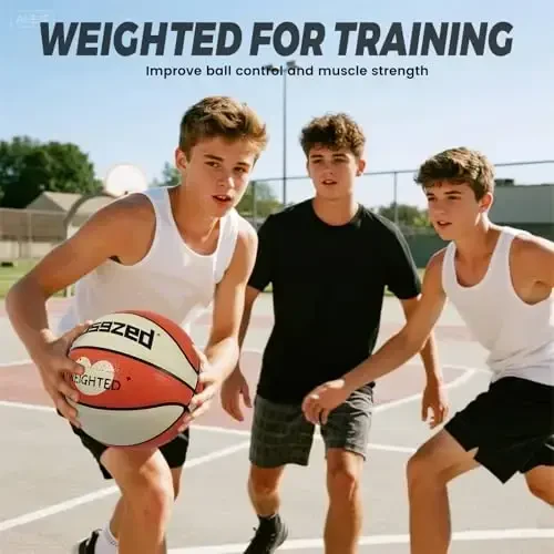 3LBS/2.2LBS 29.5/28.5 Weighted Heavy Basketball for Training Composite Trainer Basketball Improving Handling Dribbling Passing and Rebounding Skill(deflated, Size 7/6) - 3