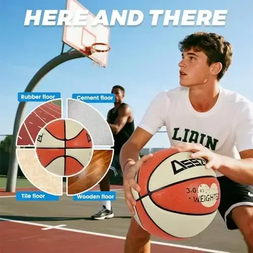 3LBS/2.2LBS 29.5/28.5 Weighted Heavy Basketball for Training Composite Trainer Basketball Improving Handling Dribbling Passing and Rebounding Skill(deflated, Size 7/6) - 6