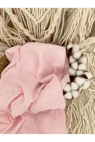 3'li %100 Paxta Organik Muslin Mato Adyol, Ko'p Maqsadli, 80x80 sm, Yangi tug'ilgan baby-Turkuaz - 5