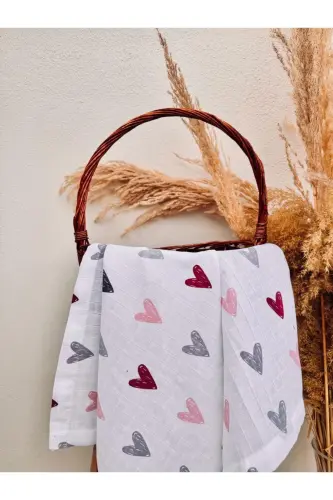 3'li %100 Paxta Organik Muslin Mato Adyol, Ko'p Maqsadli, 80x80 sm. , Yangi tug'ilgan chaqaloq-Oq - 4