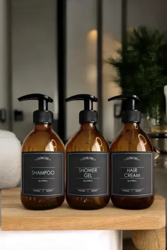 3'li Set 300ml Shisha Amber Etiketli Shampoo & Shower Gel & Hair Cream Qora-qora(shampoo shower gel hair cream) - GO BLOBS