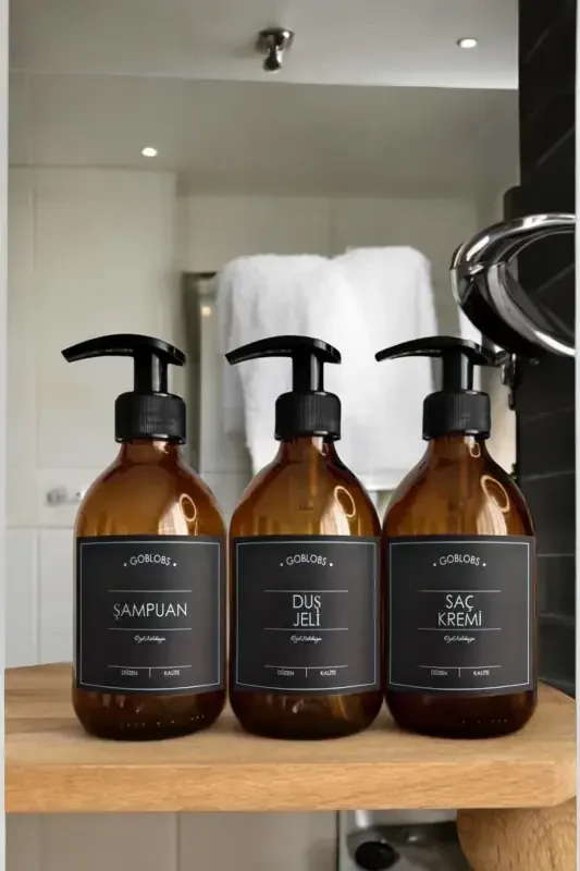 3'li to'plam 300ml Amber shampun & Dush jeli & Soch kremi Qora yorliqli shisha-qora (shampun dush jeli soch kremi) - 2