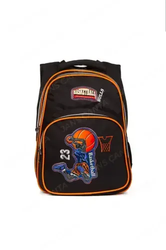 3lik Boshlang'ich maktab termal oziq-ovqat va qalamdonli maktab sumkasi - qora basketbol - 4