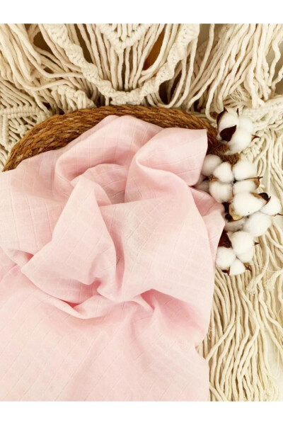 3'lü %100 Pamuklu Organik Müslin Bez Battaniye, Çok Amaçlı, 80x80 cm. , Yenidoğan baby-Turuncu - 6