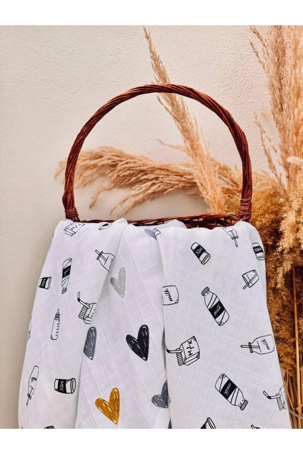 3'lü %100 Pamuklu Organik Müslin Bez Battaniye, Çok Amaçlı, 80x80 cm. , Yenidoğan baby-Gri - 3