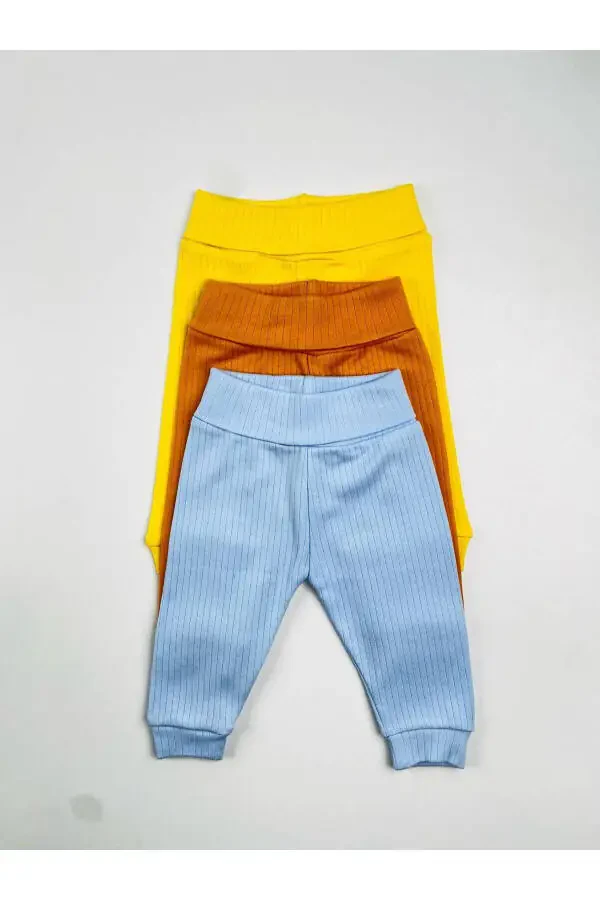 3'lü %100 Paxtadan Tayyorlangan Raportli Basic Jippa To'plam - 4