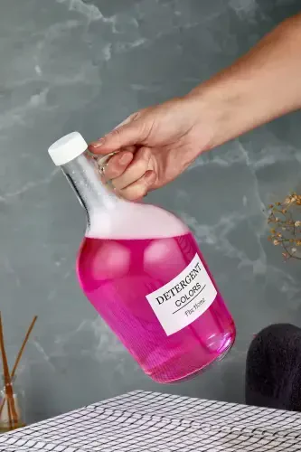 3'lü 1500 Ml Sıvı Deterjan Şişesi Etiketli Cam Galon Şişe 1.5 Litre - 2