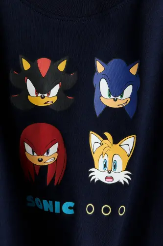 3'lü Baskılı Tişört - Gri/Kirpi Sonic - 4