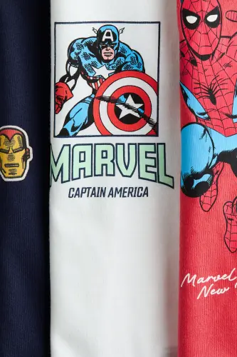 3'lü Baskılı Tişört-Kırmızı/Marvel Comics - H&M (1)