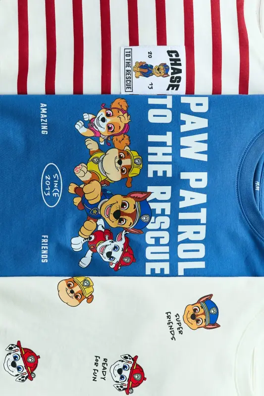 3'lü Baskılı Tişört-Krem/PAW Patrol - 2