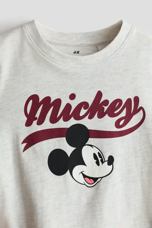 3'lü Baskılı Tişört - Lacivert/Mickey Mouse - 3