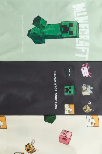 3'lü Baskılı Tişört-Yeşil/Minecraft - H&M (1)