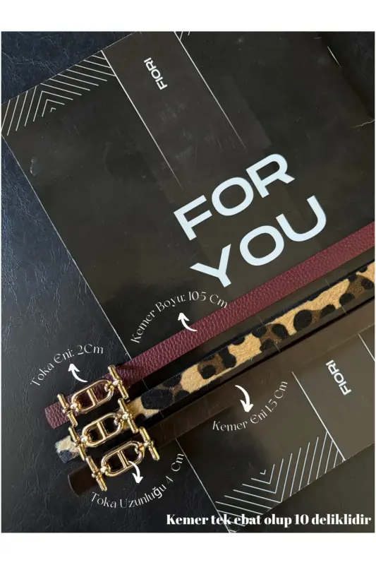 3'lü Gold Tokalı İnce Kemer, Pantolon Kemeri, Gömlek Kemeri, Ceket Kemeri-Kahve - FIORI