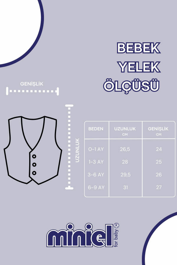 3'lü Kapitone Bebek Yelek Seti, Organik Pamuk, Arı Nakışlı, Unisex, 3-6-9 Ay - 9