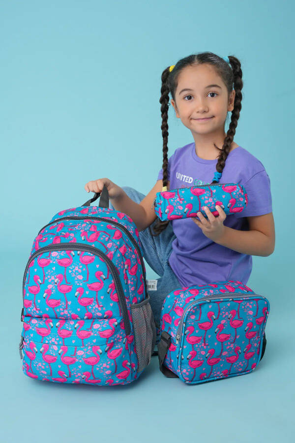 3'lü Okul Çanta Seti PEMBE FLAMİNGO / PLCAN2079.318-Flamingo Turkuaz - 1