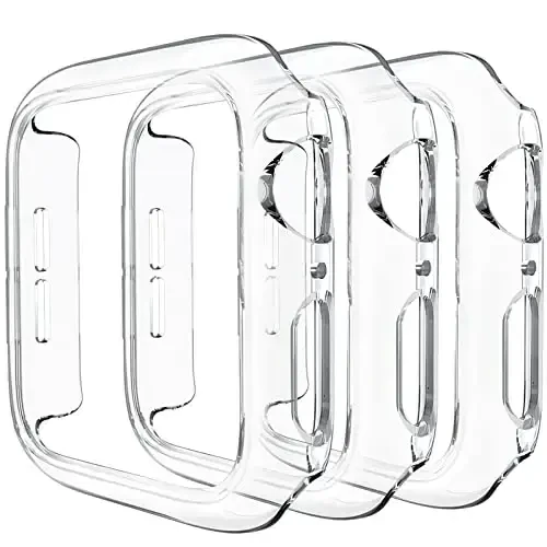 3 Pack Compatible for Apple Watch Case 41mm Series 8 Series 7, Hard PC Bumper Case Protective Cover Frame [NO Screen Film] Compatible for iWatch Accessories 41mm, Clear/Clear/Clear 