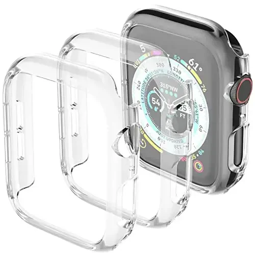 3 Pack Compatible for Apple Watch Case 41mm Series 8 Series 7, Hard PC Bumper Case Protective Cover Frame [NO Screen Film] Compatible for iWatch Accessories 41mm, Clear/Clear/Clear - 3