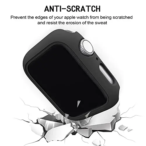 3 Pack Compatible for Apple Watch Case 44mm Series 6 Series 5 Series 4 / SE, Hard PC Bumper Case Protective Cover Frame [NO Screen Film] Compatible for iWatch Accessories 44mm, Clear/Black/Rose Gold - 3