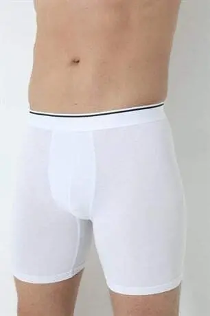 3'lü Paket Erkek Beyaz Uzun Paçalı Likralı Boxer - 20