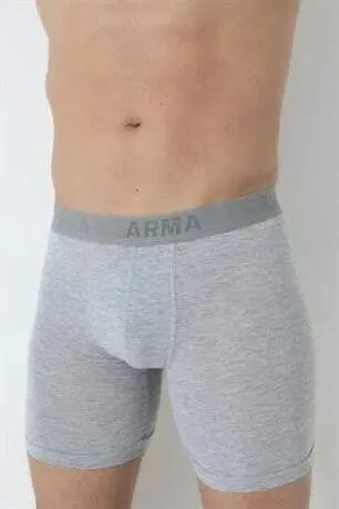 3'lü Paket Erkek Gri Uzun Paçalı Likralı Boxer - 4