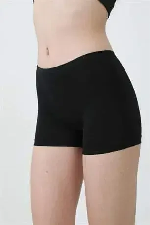 3'lü Paket Kadın Siyah Boxer Şort Pamuklu Likralı - 14