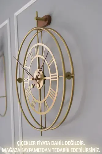 3'lü Romera Classic Exclusive Elegante Set, Modern Dekoratif Metal 3'lü Duvar Saati-3lüGold - METAQUARTZ AKSESUAR (1)