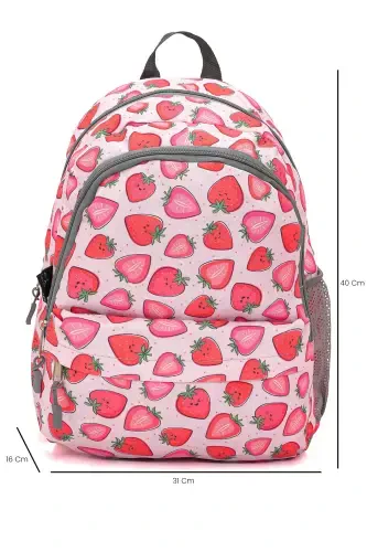 3'lu School Bag Set Strawberry /plcan2079.340-Pink - 4