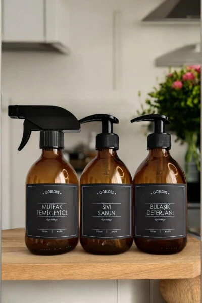 3'lü Set 300ml Şişe Amber Sprey Mutfak Temizleyici - GO BLOBS (1)