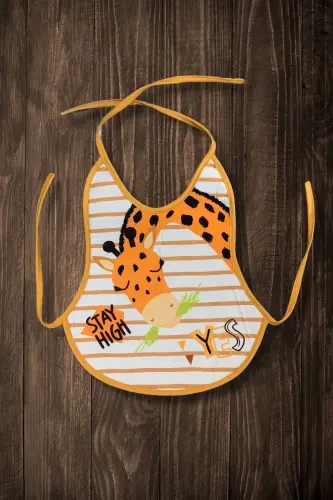 3'Lü Set Baskılı Ekonomik Sıvı Geçirmez Armut Önlük Mama ve Aktivite Önlüğü(0-36 Ay) - BEBECHI (1)