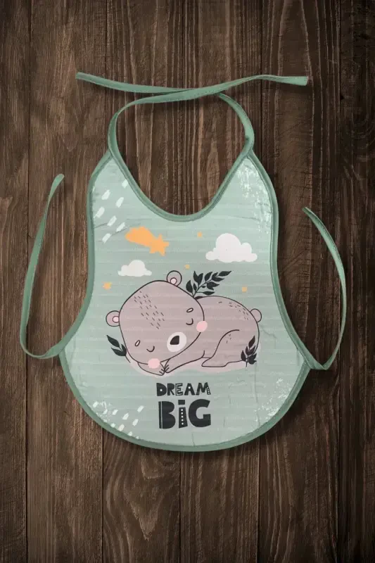 3'lü Set Bosma Naqshli Ekonomik Suv O'tkazmaydigan Nok Shaklli Ovqatlantirish va Faoliyat Old Ko'ylagi (0-36 Oy) - 4