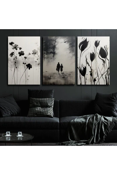 3'lü Set Kanvas Duvar Tablosu Canvas Tablo Boho Klasik Modern 219 - TABLO DEPOSU
