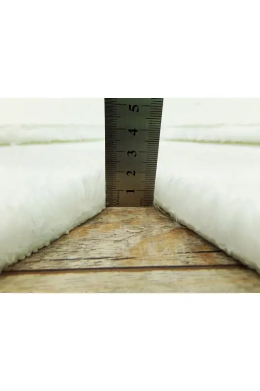 3'lü Set Kaymaz Taban Banyo Paspası Halısı 50x50 (yuvarlak papatya ) --50x60(LAZER)- -60x100 (LAZER)-Beyaz - 2