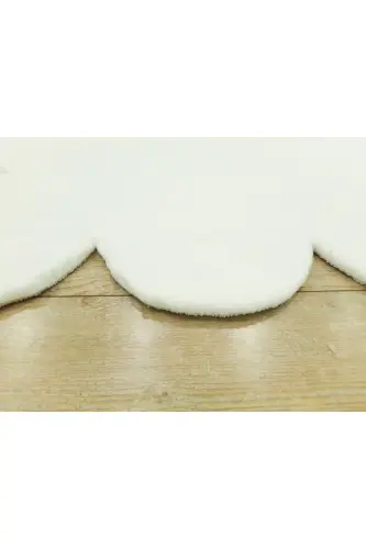 3'lü Set Kaymaz Taban Banyo Paspası Halısı 50x50 (yuvarlak papatya ) --50x60(LAZER)- -60x100 (LAZER)-Beyaz - 3