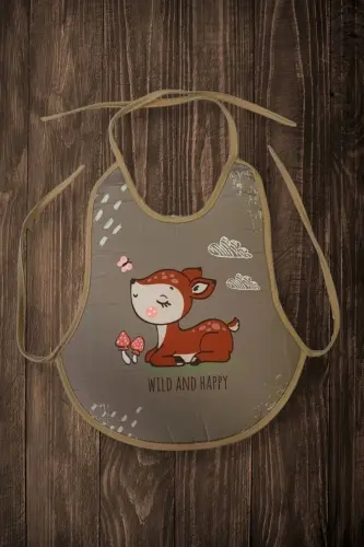 3'Lü Set Kız Baskılı Ekonomik Sıvı Geçirmez Armut Önlük Mama ve Aktivite Önlüğü(0-36 Ay) - 4
