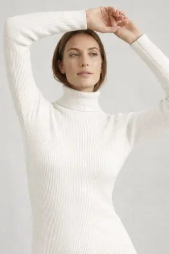 3lü Siyah Beyaz Bej Boğazlı Kazak Mevsimlik Kurtarıcı Parça Pamuklu Balıkçı Yaka Şardonlu Slimfit-Siyah - 4