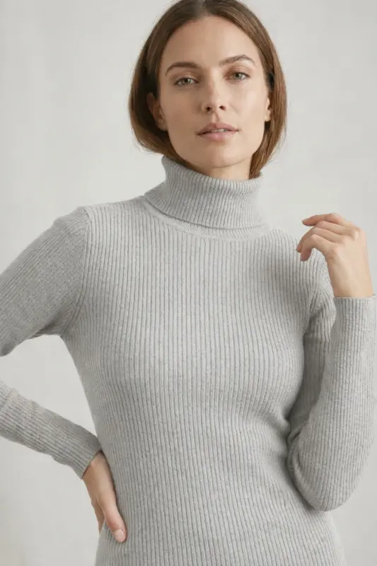 3lü Siyah Beyaz Gri Boğazlı Kazak Mevsimlik Kurtarıcı Parça Pamuklu Balıkçı Yaka Şardonlu Slimfit-Siyah - 2