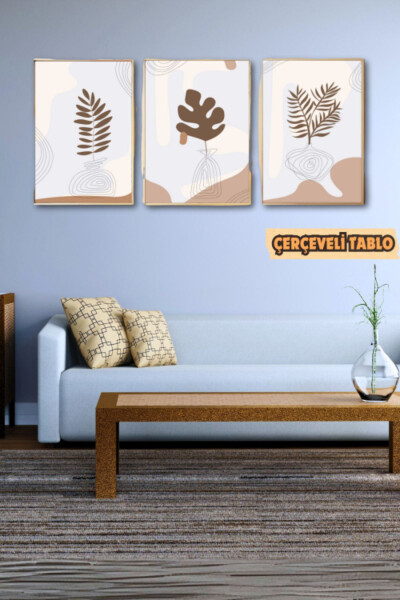 3lü Tablo Dekoratif Tablo Mutfak Duvar Tablosu Seti Yatak Odası Tablo Seti Salon Tablo Modern Tablo - 6