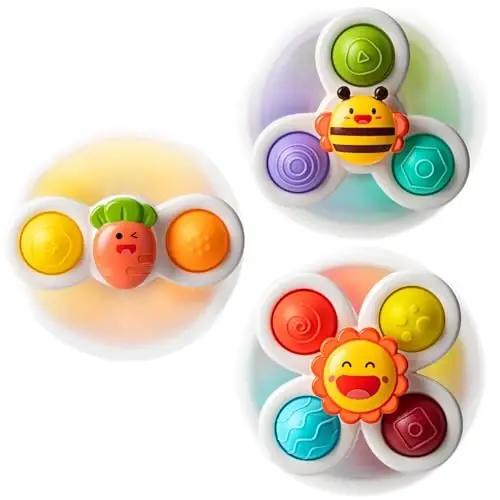 3PCS So'rish stakanli spinner o'yinchoqlar 1-2 yoshli o'g'il bolalar uchun Spinner o'yinchoqlar Kichkintoylar uchun sensorli o'yinchoqlar 1-3 1 yoshli qizlar uchun sovg'alar - 1