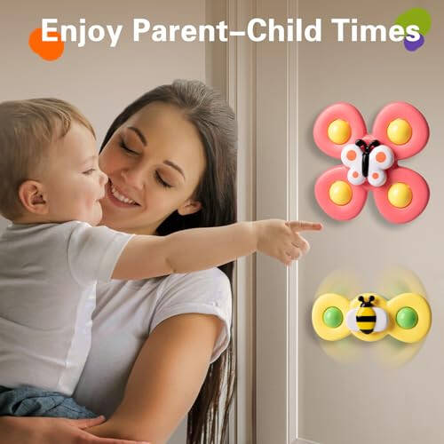 3PCS Suction Cup Spinner Toys for 1 2 Year Old Boys Spinning Toys 12-18 Months Sensory Toys for Toddlers 1-3 First Birthday Baby Gifts for Girls - 4