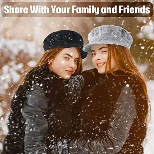 3pcs Women Warm Hat | Winter Slouchy Beanie Cap, Soft Warm, Secure Fit, Windproof, Knitted Newsboy Hats, for Outdoor Work Daily Use Women Ski Snow - 3PCS (1)